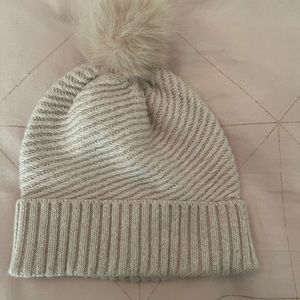 Aldo Faux Fur Beanie with Pom Pom